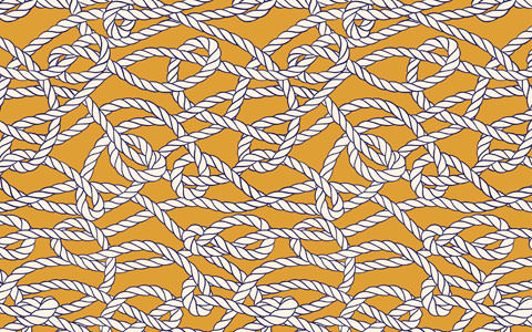 Ropey Rug by Eley Kishimoto in Cream and Mustard