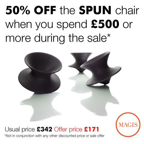50 percent off the Spun chair when you spend £500 during the sale