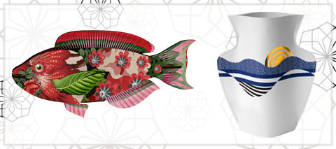 3D Fish Florero Vase Cover