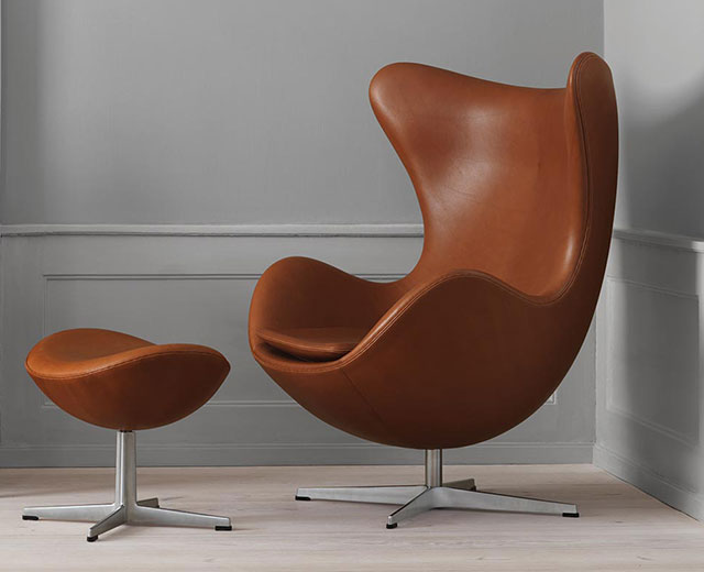 Arne Jacobsen Egg Chair and Footstool