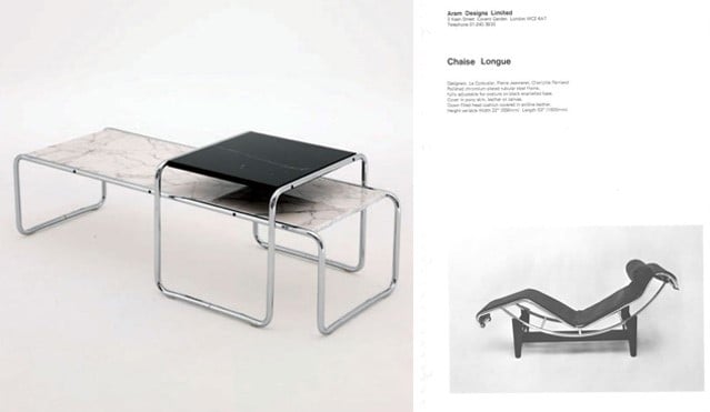 Laccio table and model 4 chaise longue