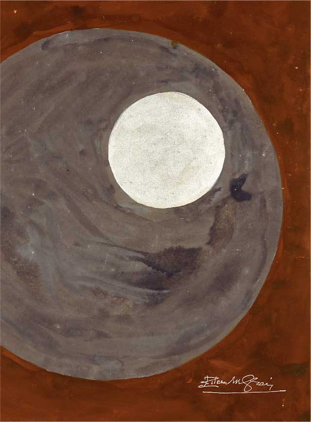Eileen Gray gouache painting for La Lune rug
