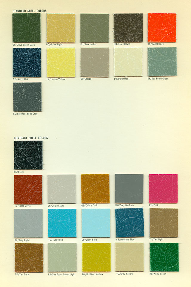 Original Eames Fiberglass Colour Palette
