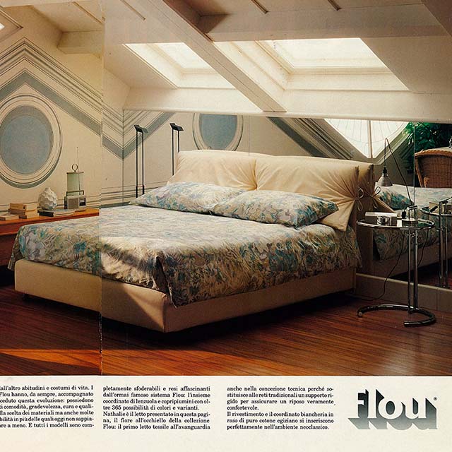 Nathalie bed advert from Flou's arhives