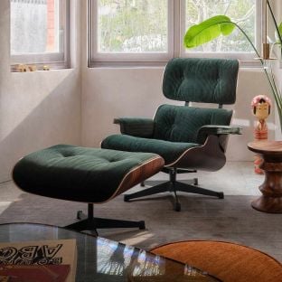 Charles & Ray Eames Lounge Chair & Ottoman Set Winter Special Edition Dark Green Phlox by Vitra - Aram