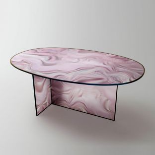 Liquefy Oval Dining Table by Patricia Urquiola for Glas Italia