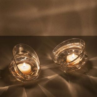 Ensemble Set of 2 Tipsy Drunk Tea Light Holders - Aram
