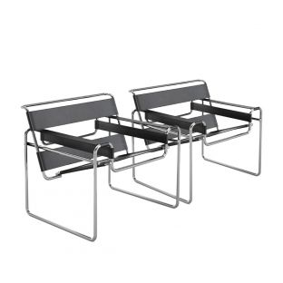 Ex Display Pair of 2 Wassily Lounge Chairs by Knoll International - ARAM Store