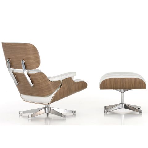 Eames Lounge Chair White Pigmented Walnut by Charles & Ray Eames for Vitra - Aram Store