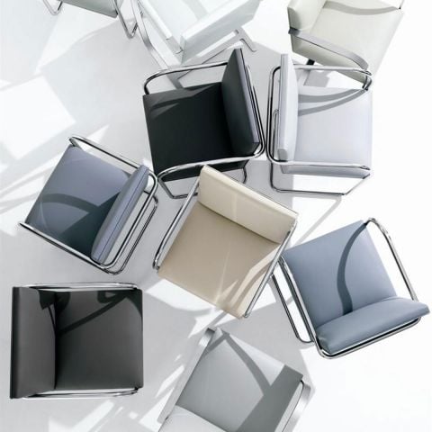 Brno Chair Tubular Frame by Mies van der Rohe from Knoll International - Aram