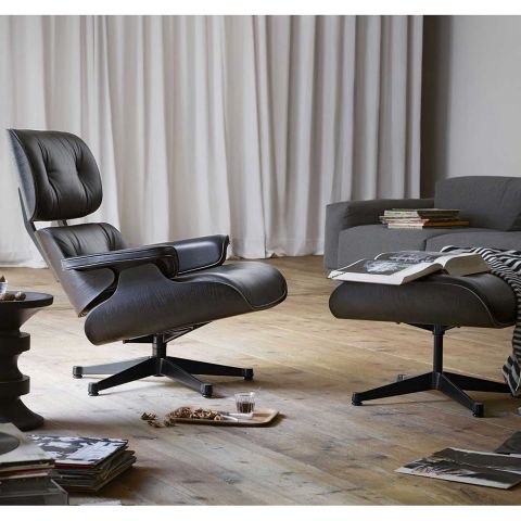 Charles and Ray Eames Classic Black Lounge Chair and Ottoman for Vitra - Aram Store