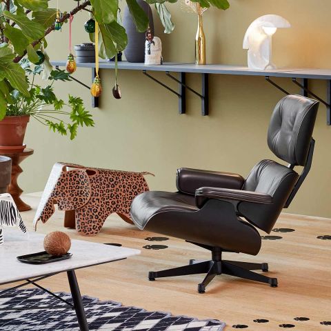 Charles & Ray Eames Large Black Lounge Chair and Ottoman for Vitra - Aram Store
