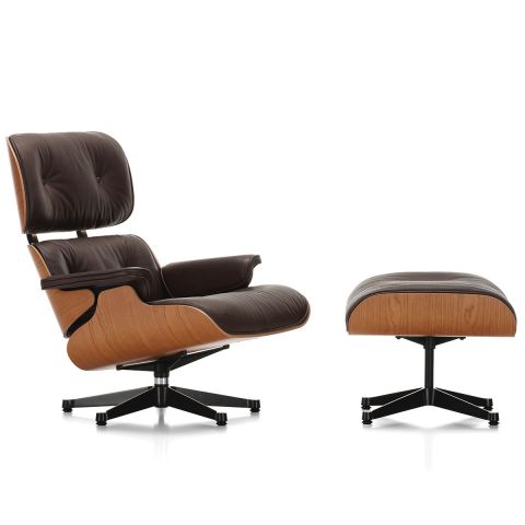Charles & Ray Eames Classic Cherry Lounge Chair and Ottoman for Vitra - Aram Store
