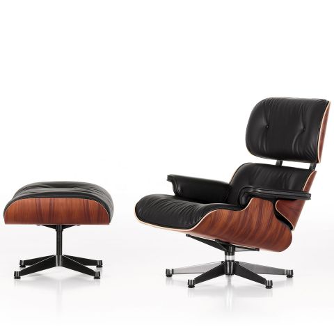 Charles and Ray Eames Large Santos Lounge Chair and Ottoman for Vitra - Aram Store