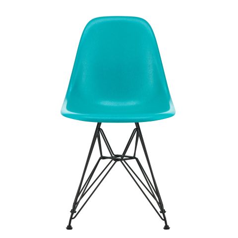 Charles & Ray Eames limited edition turquoise DSR fiberglass side chair from Vitra - Aram